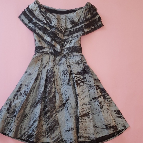 Silver & black Rafaelcennamo dress - Picture 1 of 5